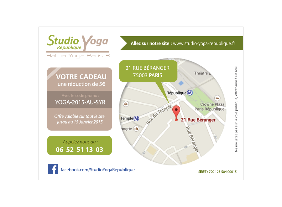 Flyer Studio Yoga République verso